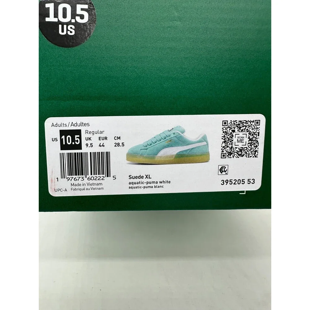 Puma Suede XL Men's Size 10.5 Aqua Blue White Athletic Shoes 395205 53